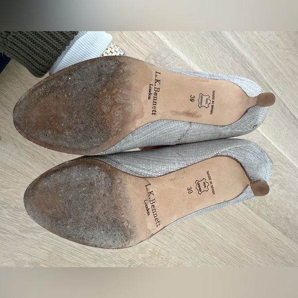 LK Bennett Silver Almond Toe Heels - Picture 3 of 5
